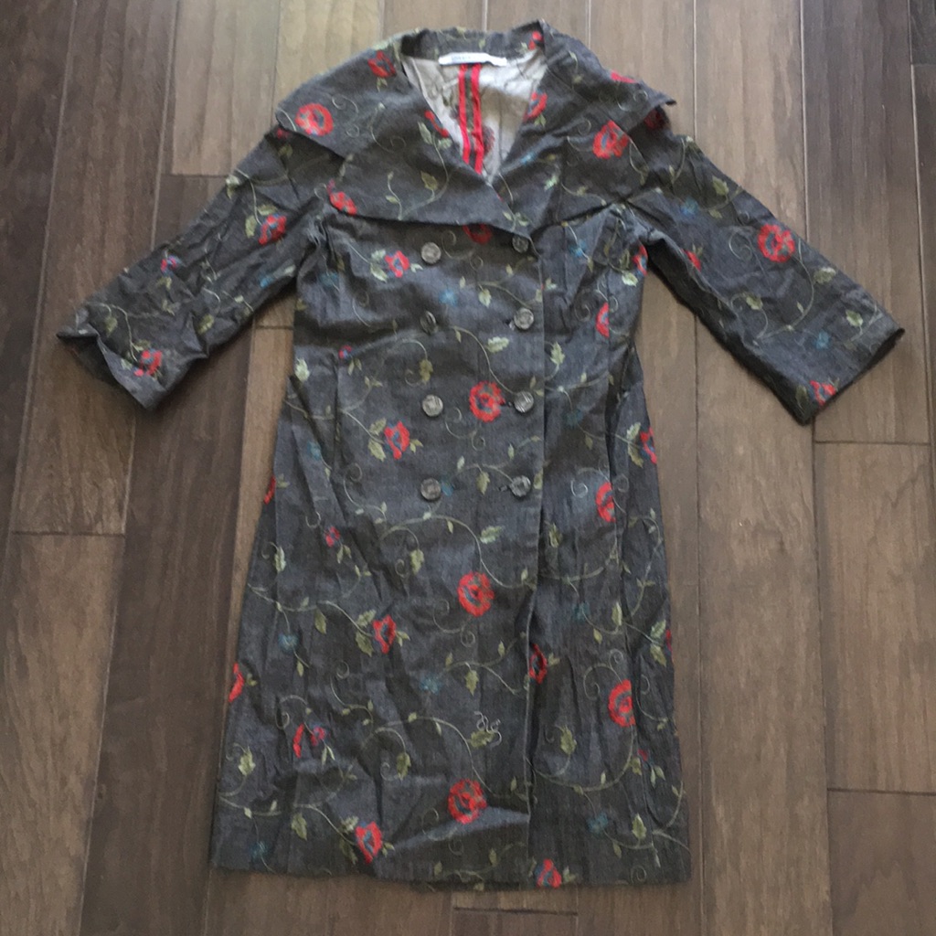 Floral Embroidered Jacket Peacoat